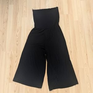 Wide Leg Stretchy Flowy Casual Strapless Jumsuit